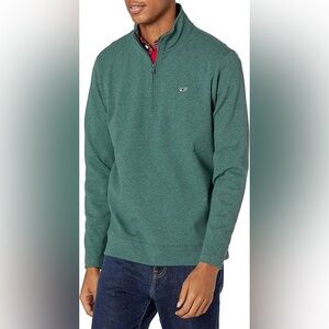 Vineyard Vines Men's Zip-Up Sweater in Green